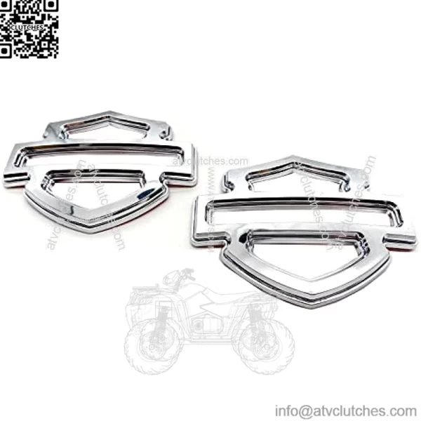 2Pcs Custom Emblems Double Layer Badge Motorcycle 3D Logo Replacement for Harley CVO Tank Emblem (Chrome) - Image 3