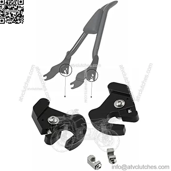 Sissy Bar Backrest Luggage Rack Docking Latch Clip and Side Plate Mounting Bracket Grommet Black Latch Clip and Grommet for Harley Davidson 1986-2022 - Image 3