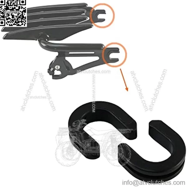 Sissy Bar Backrest Luggage Rack Docking Latch Clip and Side Plate Mounting Bracket Grommet Black Latch Clip and Grommet for Harley Davidson 1986-2022 - Image 5