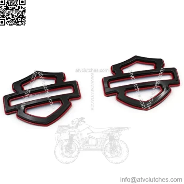 2Pcs Custom Emblems Double Layer Badge Motorcycle 3D Logo Replacement for Harley CVO Tank Emblem (Black/Red Line) - Image 3