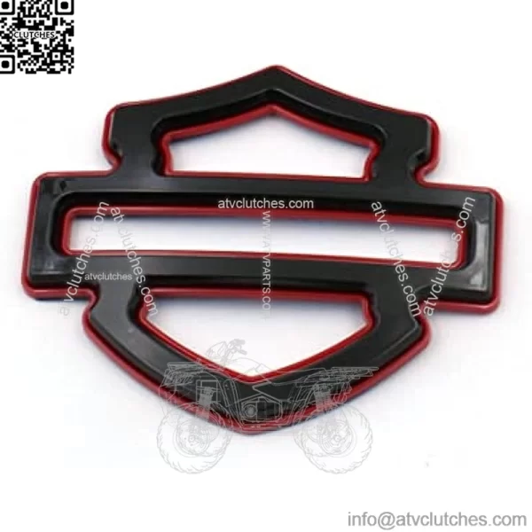 2Pcs Custom Emblems Double Layer Badge Motorcycle 3D Logo Replacement for Harley CVO Tank Emblem (Black/Red Line) - Image 4