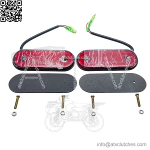 Red Side 20 LED Rear Tail Marker Lights Oval X2 12V 24V Neon Trailer Truck Lorry