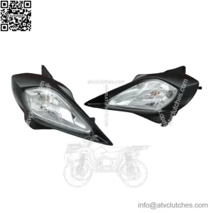 2 x Headlights + bulbs + plastic surround + socket Yamaha YFZ450 Raptor 700 700R