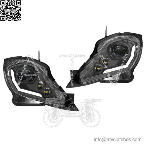 For YAMAHA YFZ 450 RAPTOR 250 350 700R LED Headlights Set Head Lamps Turn Signal - Image 3