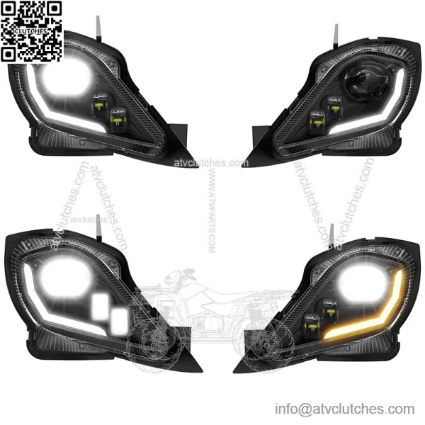 For YAMAHA YFZ 450 RAPTOR 250 350 700R LED Headlights Set Head Lamps Turn Signal - Image 4