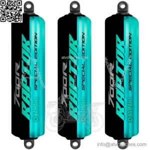 Turquoise & Black Shock Covers for Yamaha Raptor YFM700R [Special Edition]