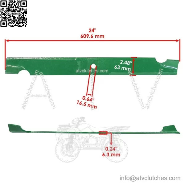 038-7202-00 038-7230-00 30227-72H 50-4005 Deck Blade for Bad Boy Exmark Windsor - Image 2