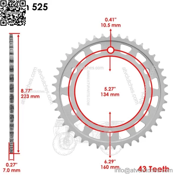 Drive Chain & Sprocket for Husaberg FC501 1994 / FC600 1994 23801-MEE-D00 - Image 3