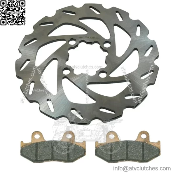 Rear Wave Disc Brake Rotor & Pads for Yamaha YFZ450, YFZ450R & YFZ450X 2006-2023