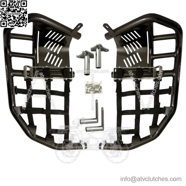 Yamaha YFZ 450 Nerf Bars  Pro Peg Heel Guard  Alba Racing  Black Black 199 T7 BB