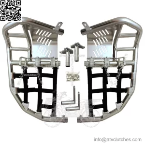Yamaha YFZ 450  Nerf Bars  Pro Peg Heel Guard  Alba Racing  Silver Black 199T7SB