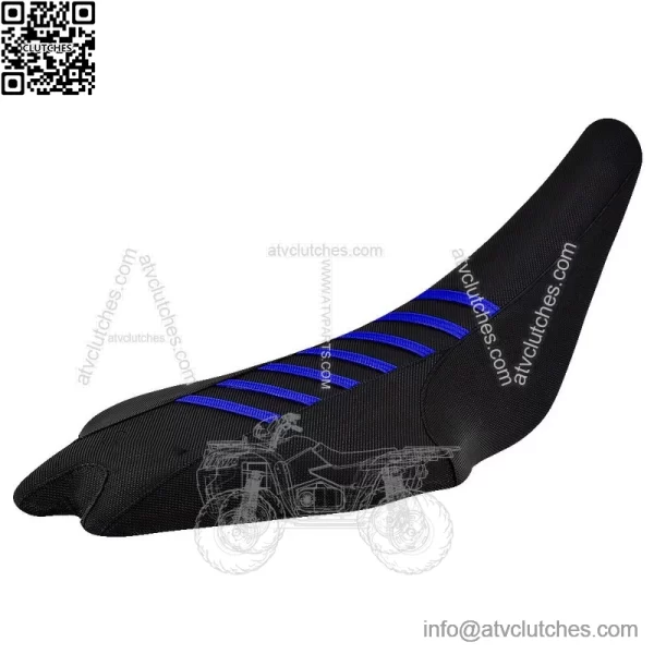 2009-2024 Yamaha YFZ 450R Seat Cover  All Black / Blue Ribs  Gripper #201