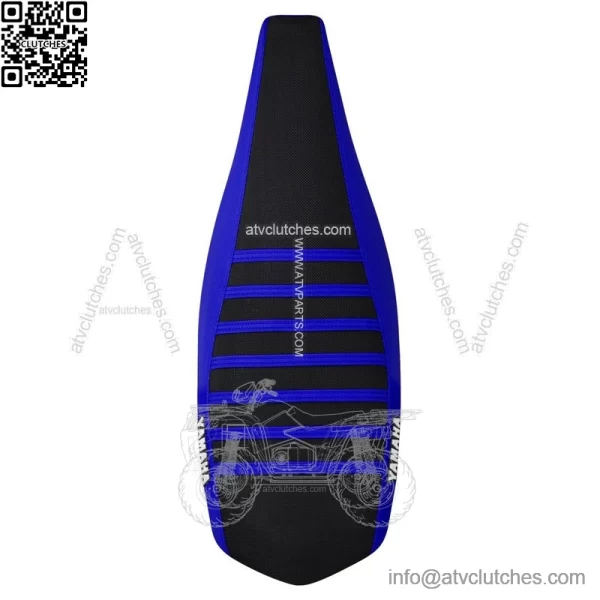 Yamaha YFZ 450 Gripper Seat Cover 2004-2013  BLUE/BLACK/BLUE ribs LOGO #200 - Image 3
