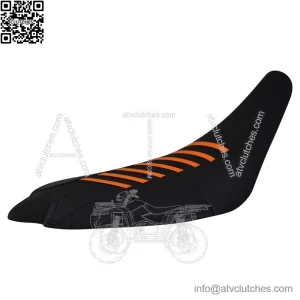 Yamaha 2009-2024 YFZ 450R 450 R Gripper Seat Cover all BLACK/ORANGE ribs #201