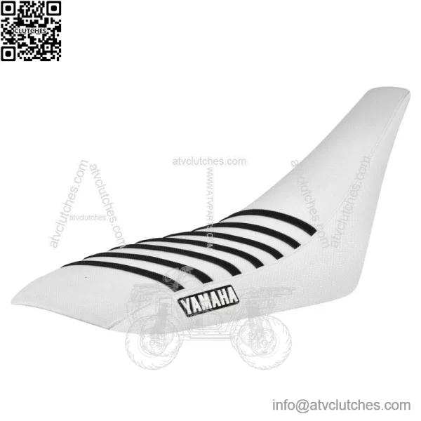 Yamaha YFZ 450 Gripper Seat Cover 2004-2013  all WHITE/ BLACK ribs LOGO #200