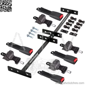 Golf Cart Seat Belts Bracket Kit for Yamaha EZGO Club Car 4 Seater Cart, Black