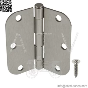 3-1/2 Inch Satin Nickel Door Hinges 3.5*3.5in 2.2mm 5/8" Radius Corners 18 Pack