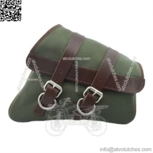 La Rosa Green Canvas Solo Saddlebag For Harley