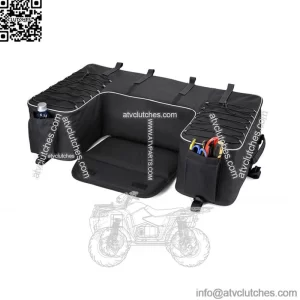 ATV Part Rear Rack Back Seat Storage Pack Luggage Bag Cushion Pad Padded Black (For: More than one vehicle)