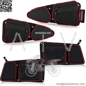 4PCS UTV Right&Left Side Door Bag w/ Knee Pad For Polaris XP 4 1000 2014-23