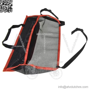 For Universal Black+Red Wire Car Seat Back Organizer Bag PU Leather+Thick Nylon