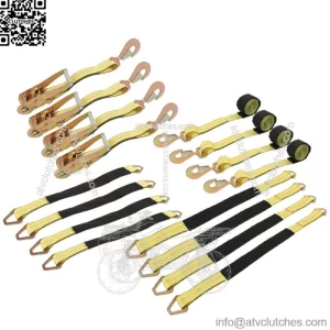 Car Tie Down Straps for Trailers with Snap Hooks, Ratchet Car Straps Yellow New