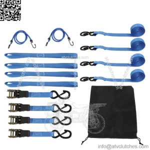 7pcs Ratchet Tie Down Straps ?C4 PK?C 15 FT ?C 2,200 LB Break Strength Blue
