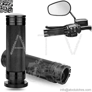 1" Motorcycle Hand Grips Black Chrome Handlebar Grips Compatible with Harley Touring Honda Yamaha Suzuki Kawasaki