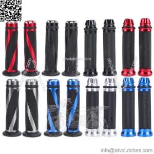 Pair 7/8" Motorcycle Hand Grips HandleBar Gel For Honda Yamaha Suzuki Cafe Racer