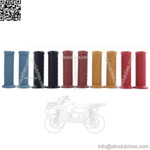 Pair Rubber 22mm 7/8" Handle Bar Hand Grips Motorcycle Dirt Pit Bike ATV Scooter