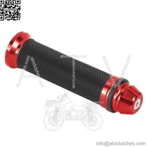 Motorcycle CNC Aluminum Rubber Handlebar Hand Grips For 7/8" Handle Bar Bike Red