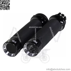 Khrome Werks Turbine Contour Grips Pair Black Cable Harley Touring Softail 08+ (For: Harley-Davidson)