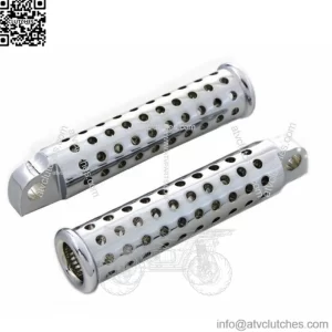 Chrome Silence Drilled Foot Peg Set Drag Harley Softail Dyna Sportster XL 883 (For: Harley-Davidson)