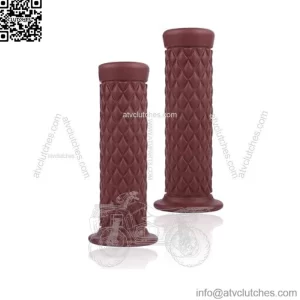 2PCS Motorcycle Grips,Anti-Slip Rubber Motorcycle Handlebar Grips with Stylish Retro Design,Universal Dirt Bike Grips Fits Motorcycle Bicycle ATV with 7/8" 22mm/24mm Handles (Dark Brown)