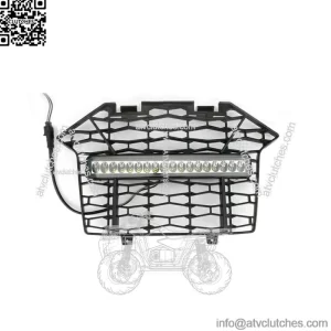 Front Bumper Mesh Grill Grille LED Light Bar For 2020-2023 Polaris PRO XP/ 4