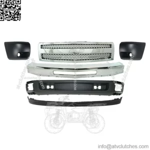 Front Bumper Chrome + Grille + Valance + End Caps For 2007-2013 Silverado 1500 (For: Chevrolet Silverado 1500)