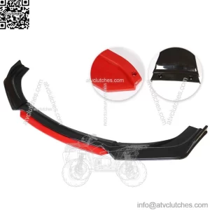 Universal Car Front Bumper Lip Spoiler Splitter Protector Red 2 Layer Lip Matte