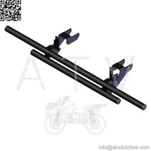 Double Tube Rear Bumper Black Polaris Ranger 570 Full Size 2017-2023 (For: Polaris)