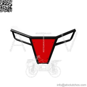 RZR Front Bumper Skid Plate LED Tabs Black Frame Polaris 570 800 XP900 Red (For: Polaris)