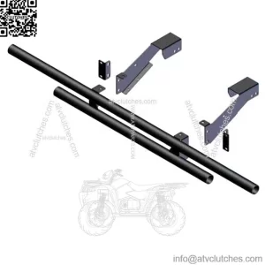 Double Tube Rear Bumper Black Polaris Ranger Full Size 101835 (For: Polaris)