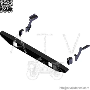 FORMED REAR BUMPER BLACK - POLARIS RANGER 400 500 570 800