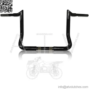 1 1/4 inch Meathook Bagger Ape Handlebar, 14 inch Rise, Gloss Black Compatible With 1996-2020 Electra Glide (FLH), Electra Glide Classic (FLHTC), and Street Glide (FLHX)