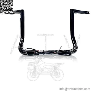 1 1/4" Prewired 12" Gloss Black Miter Bar Apes compatible with Harley-Davidson Electra & Street Glide, Special, Ultra Limited, Low - Handlebars for 2014-2023