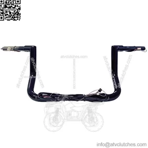 1 1/4" Prewired 10" Gloss Black Miter Bar Apes compatible with Harley-Davidson Electra & Street Glide, Special, Ultra Limited, Low - for 2014-2023 Heated Grip Option