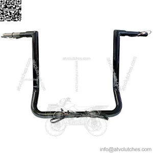 1 1/4" Pre-wired 16" Gloss Black Miter Bar Apes compatible with Harley-Davidson Electra & Street Glide, Special, Ultra Limited, Low - for 2014-2023 Heated Grip Option