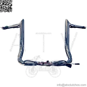 PRE-WIRED 14" BIG DADDY 1  " MEATHOOK BAGGER BARS Handlebars Compatible With 2014-2023 Harley-Davidson Bagger Touring Electra, Street Glide, Special, Ultra Limited (Chrome)