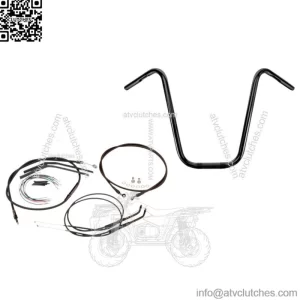 Burly Black 14 Apehanger Apes Handlebars Cable Extension Install Kit Harley Dyna (For: Harley-Davidson)