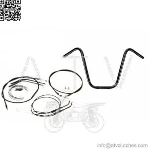 Burly 12" Black Apehanger Handlebar Install Cable Kit Harley Sportster 14-20 ABS (For: Harley-Davidson)