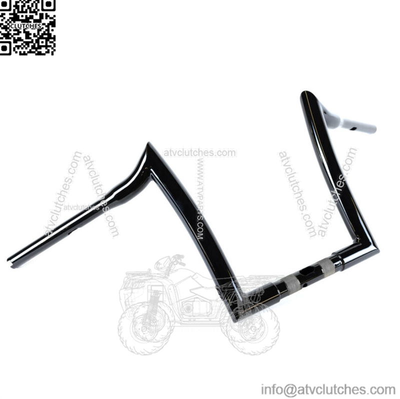 Factory 47 Signature Ape Hanger Handlebars 12" 1-1/4" Black Harley FLTR 15-22 (For: Harley-Davidson)