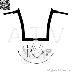 Fat Baggers EZ Install 1-1/2" Pointed Top Ape Handlebar Kit 16" Black Harley (For: Harley-Davidson)